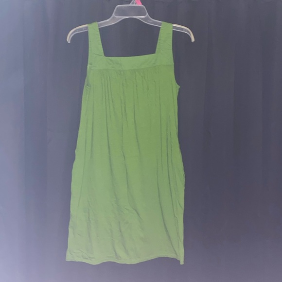 Mossimo XS Shift Tank Midi Dress Pockets Mossy Grass Spring Summer Avocado Green - Picture 2 of 15
